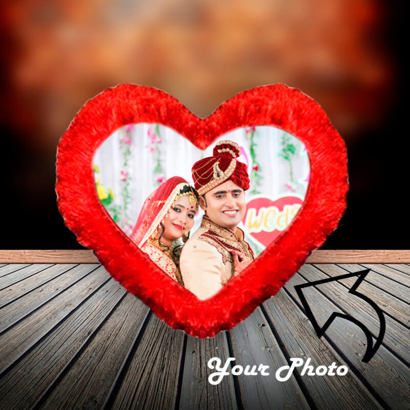 Heart Shape Photo Pillow Print -1
